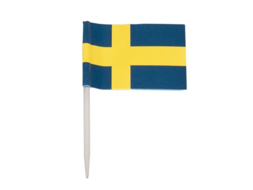 Flagga, Sverige, 40x28 mm, tandpetare, 65 mm (1 000 st)