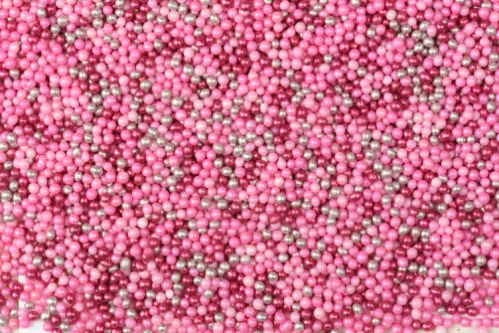 Sockerpärlor, rosa mix, 3 mm (100 g)