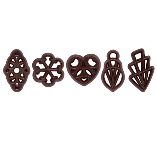 Chokladdekor, Mila, 5 olika former, h: 45 mm (550 st)