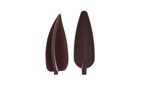 Chokladdekor, Mimosa, löv, mörk choklad, 22x65 mm (270 st)