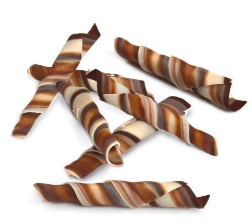 Chokladdekor, Twister, marmorerad, l: 55 mm (1 kg)