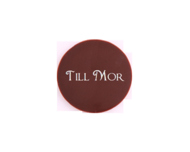 Chokladdekor, rund, mörk choklad, Till Mor, d: 35 mm (180 st)