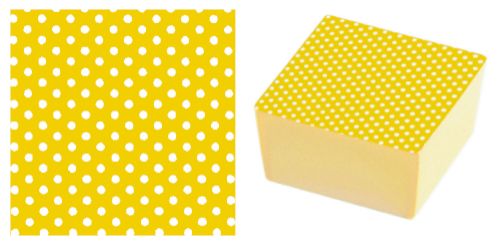 Pavoni, överföringsark, 400x250 mm, gul med vita prickar (20 st)