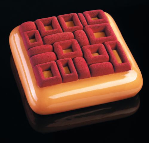Pavoni, silikonform Cake Top, TOP12, 240x140 mm, Maya mini, d: 110x110 mm, h: 12 mm, 2 hål