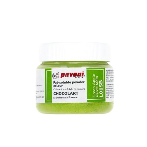 Pavoni, pulverfärg för choklad, äppelgrön (40 g)