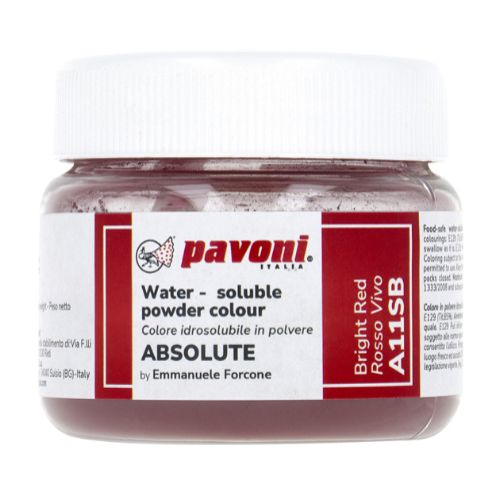 Pavoni, pulverfärg vattenlöslig, klarröd, 50 g