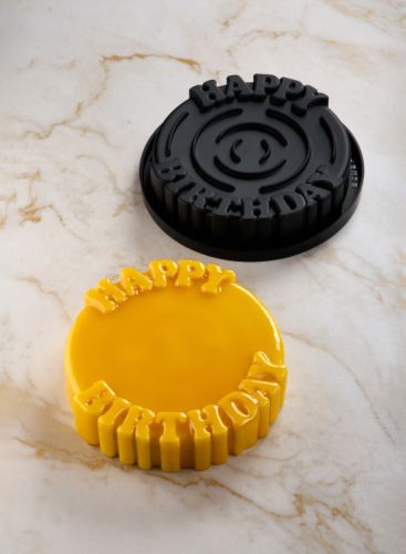 Pavoni, silikonform Cake, KE096S, Happy Birthday, d: 190 mm, h: 45 mm