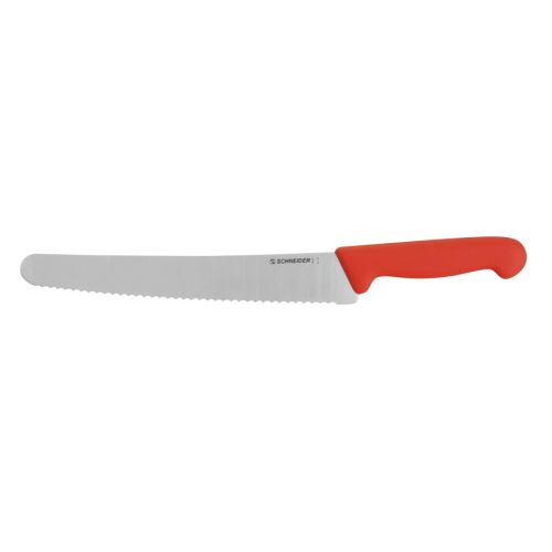 Universalkniv – tandad egg, röd, 250 mm
