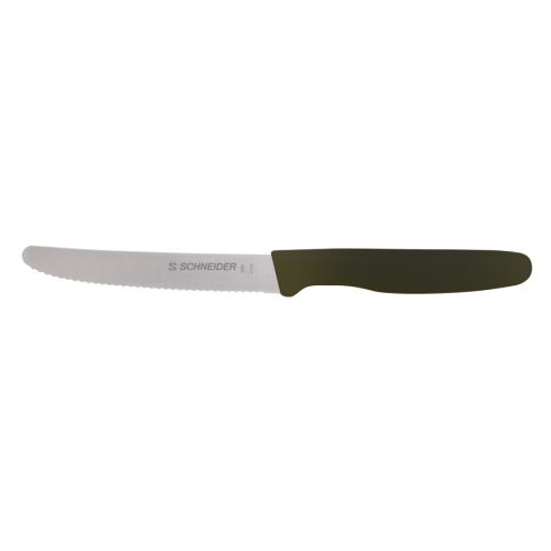 Universalkniv – vågig egg, svart, 110 mm