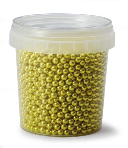 Pavoni, sockerpärlor, guld, 4 mm (120 g)