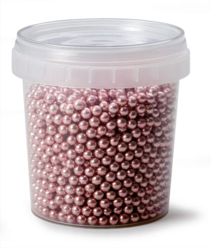 Pavoni, sockerpärlor, rosa, metallic, 4 mm (120 g)