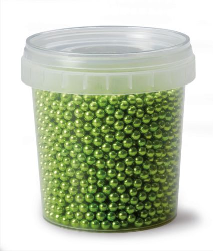 Pavoni, sockerpärlor, grön, metallic, 4 mm (120 g)