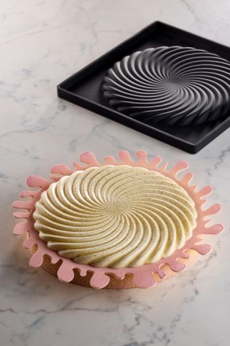 Pavoni, silikonform Cake Top, TOP30, 190x190 mm, Twirl, d: 160 mm, h: 10 mm