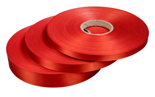 Tygband, Christmas, röd, 25 mm x 100 m