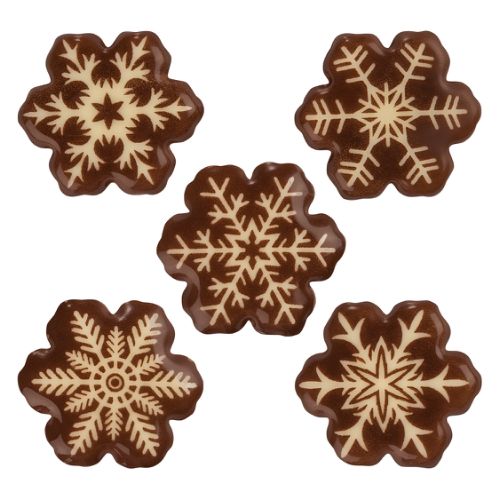 Chokladdekor, snöflingor, 25x28 mm (160 st)