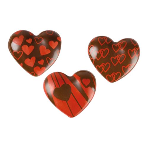 Chokladdekor, hjärta, mörk choklad, 30x27 mm (135 st)