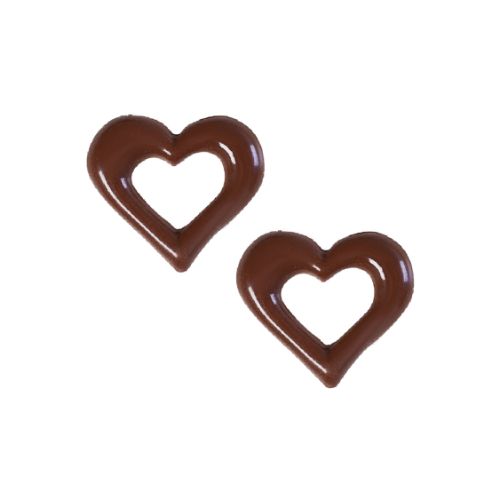 Chokladdekor, hjärta, mörk choklad, 34x30 mm (135 st)