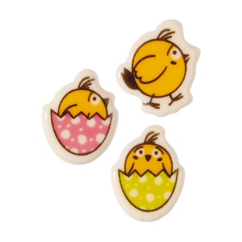Chokladdekor, påskkycklingar, 21x26 mm (192 st)