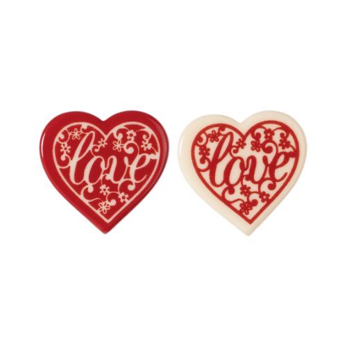 Chokladdekor, hjärta, Love 32x31 mm (140 st)