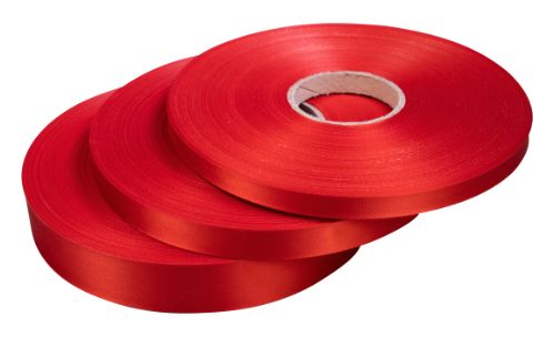 Tygband, Christmas, röd, 10 mm x 100 m