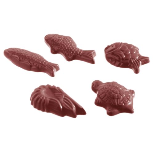 Chokladform 275×135 mm – Havets frukter, 38 x 20 x 7 mm