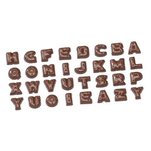 Chokladform 275×135 mm – Bokstäver, 29 x 25 x 9 mm