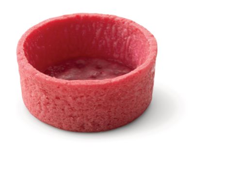 Bakade skal, röda, runda, vegan, d: 38 mm, h: 18 mm (200 st)