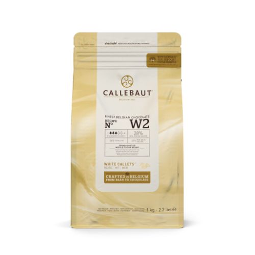 Callebaut, vit choklad 28 %, pellets, 1 kg, W2