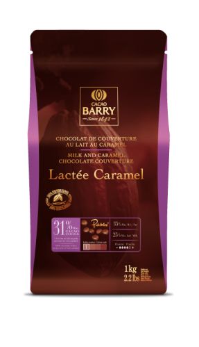 Cacao Barry, Lactée Caramel 31 %, mjölkchoklad, pellets (1 kg)