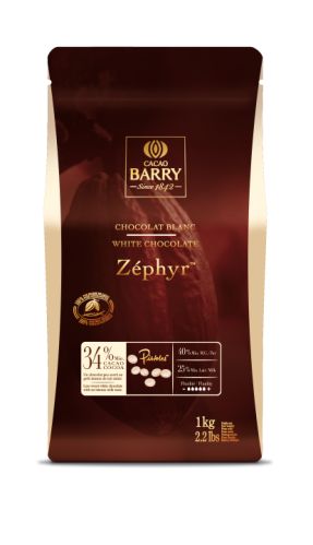 Cacao Barry, Zéphyr 34 %, vit choklad, pellets (1 kg)