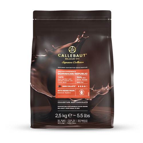 Callebaut, Zestina Dominican Republic, mörk choklad 70 %, pellets (2,5 kg)