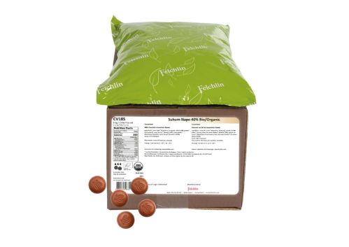 Felchlin, Suhum 40 %, mjölkchoklad, ekologisk, Rondo (6 kg) BF 260509