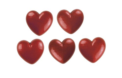 Chokladdekor, hjärta, vit choklad, 21x20x5 mm (264 st)