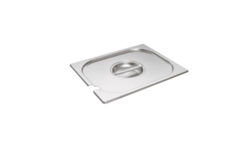 GN-lock i rostfritt stål – med hål för slev, GN 1/2