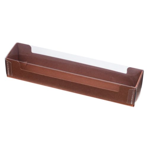 Pralinask, brun med transparent lock, för 5 praliner (50 st)