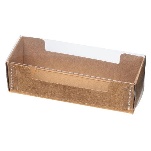 Pralinask, natur med transparent lock, för 3 praliner (50 st)
