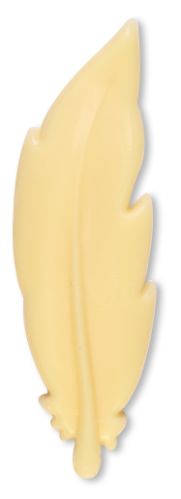 Chokladdekor, fjäder, vit choklad, 63x20 mm (64 st)