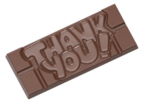 Gjutform för chokladkaka, Thank you, 40 g, 4 st/form