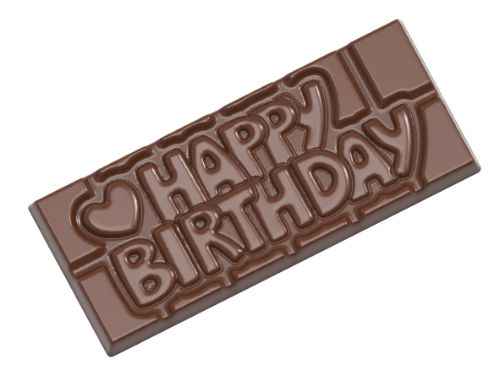 Gjutform för chokladkaka, Happy Birthday, 45 g, 4 st/form
